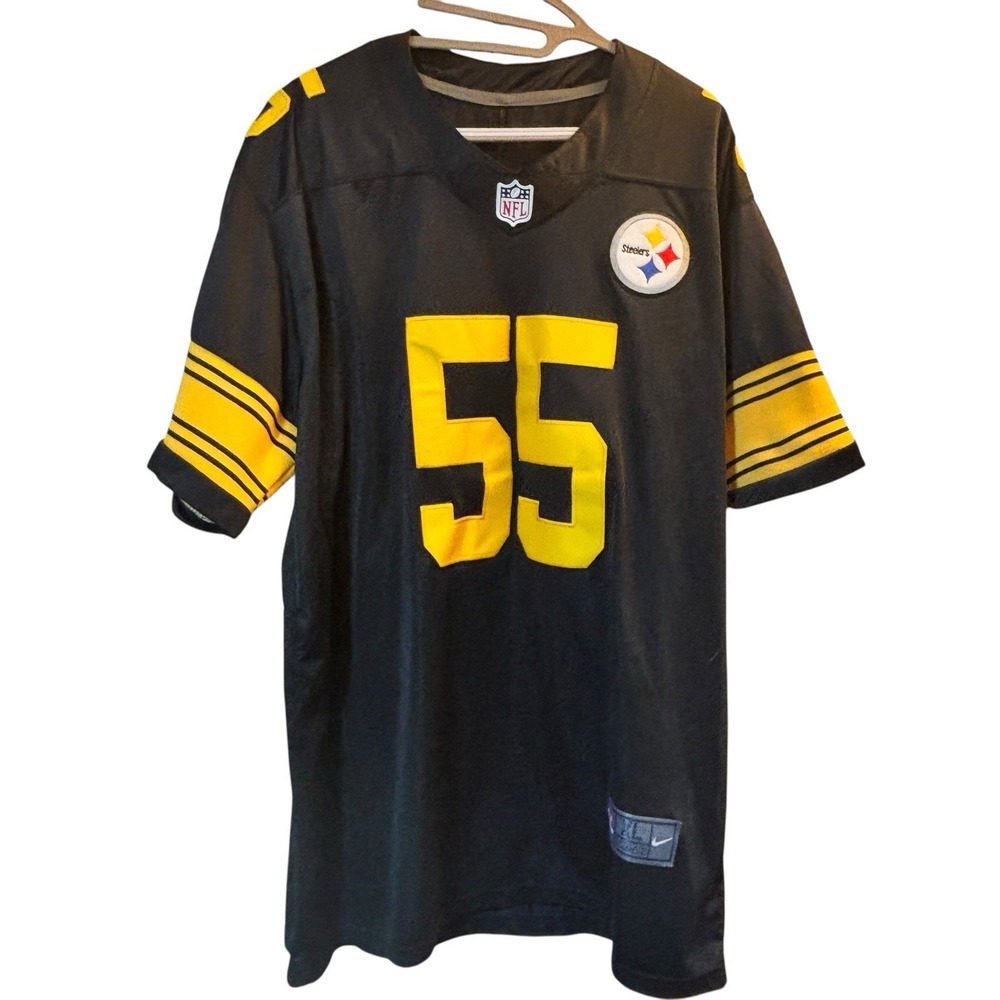 NFL Devin Bush Jr #55 Pittsburgh Steelers Black Jersey Shirt Nike Size XL Clean - Picture 2 of 13